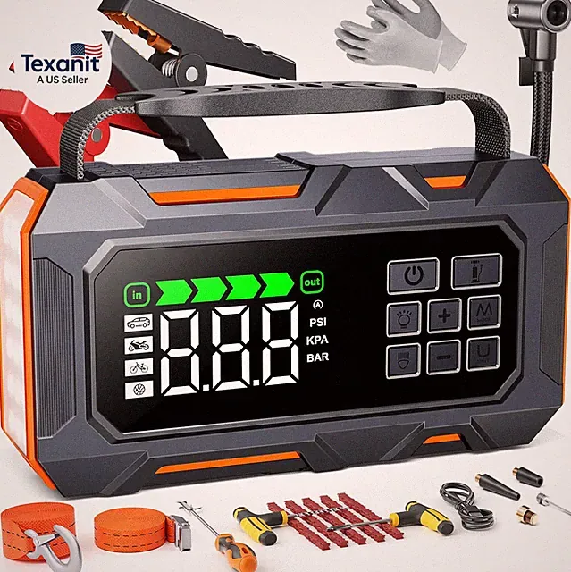 16-In-1 8000A Car Battery Jump Starter with Air Compressor 160PSI, Jump Starter