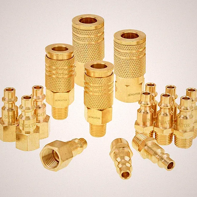 16-Piece Solid Brass Air Hose Fittings Set - 1/4" NPT Quick Connect Kit