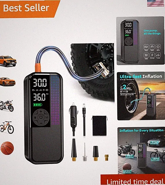 Cordless 150 PSI Air Compressor - Quick Inflation for Tires, Bikes, Balls & More