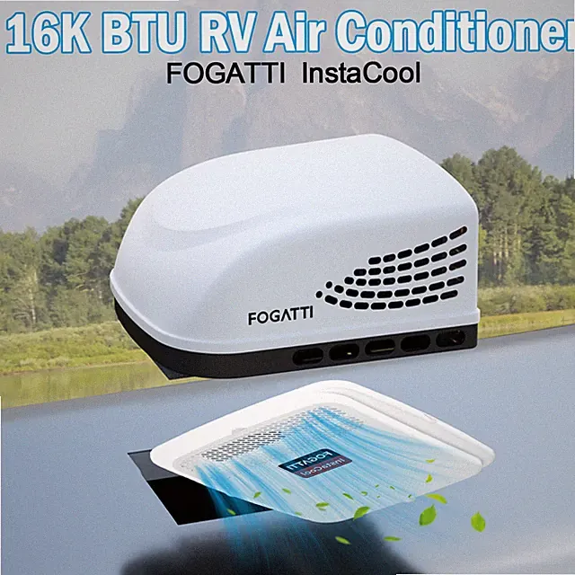 FOGATTI RV Air Conditioner 16000 BTU Non-Ducted Rooftop RV AC Unit 59 dB Quiet