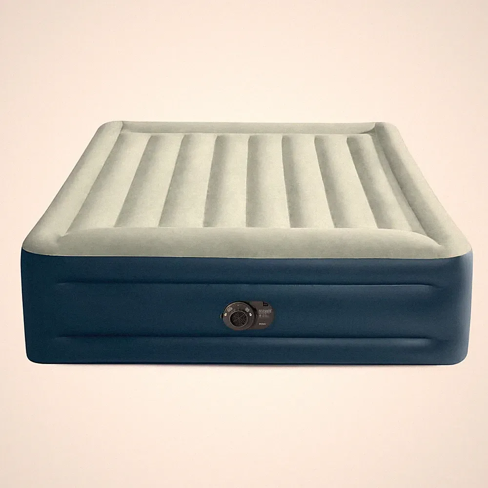 Intex Elevated 18" Pillow Rest Queen Air Mattress with Internal Pump