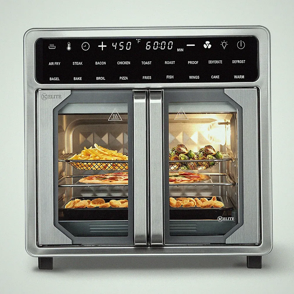 Kitchen Elite 16 Qt French Door Air Fryer Oven, Countertop Cooker w/ LED Display