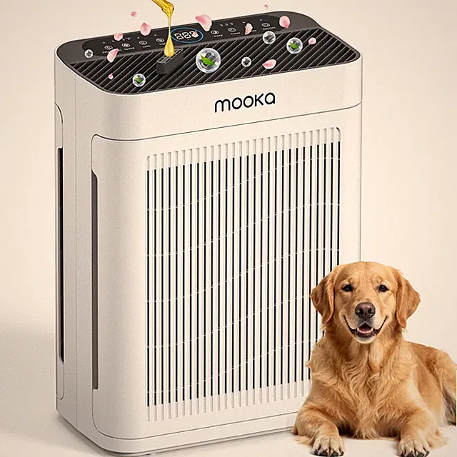 MOOKA Large Home Air Purifier for Pet Smoke Odor Dust H13 HEPA Filter Air Clean