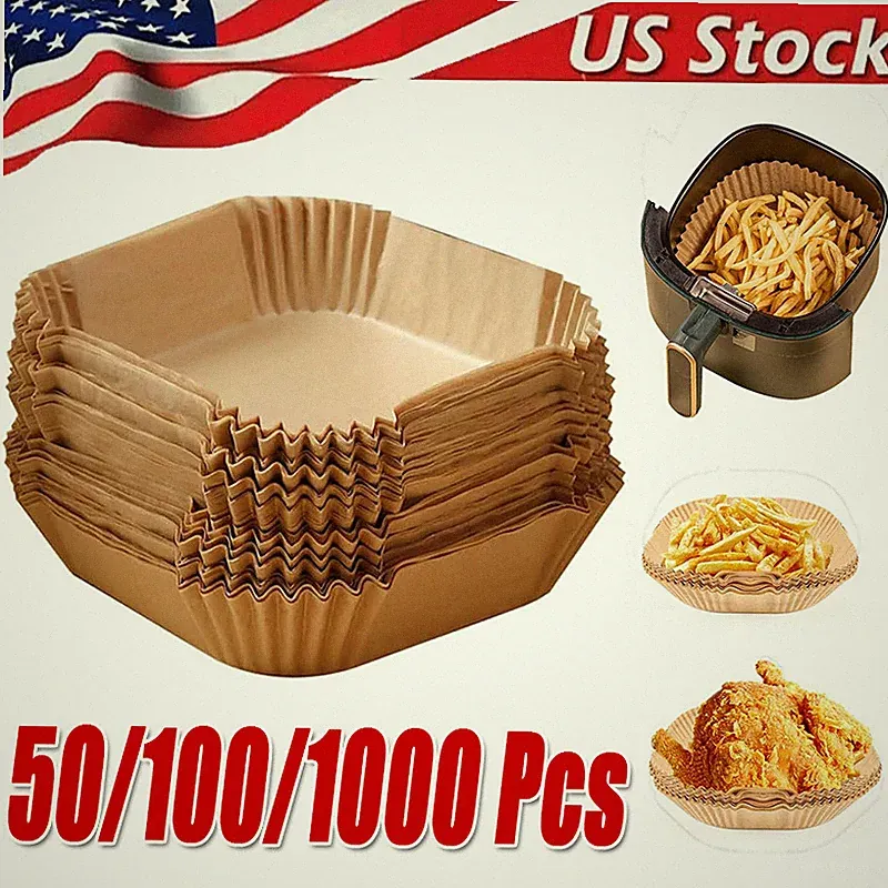 New Air Fryer Disposable Paper Liner Non-stick Baking Oil-proof Liners Square