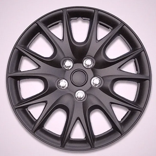 New Upgrade 16 Inch Black Hubcap Wheel Covers - Set of 4 - Fits Most Cars